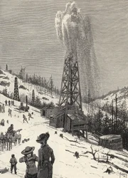 Disparando un pozo de petróleo, de 